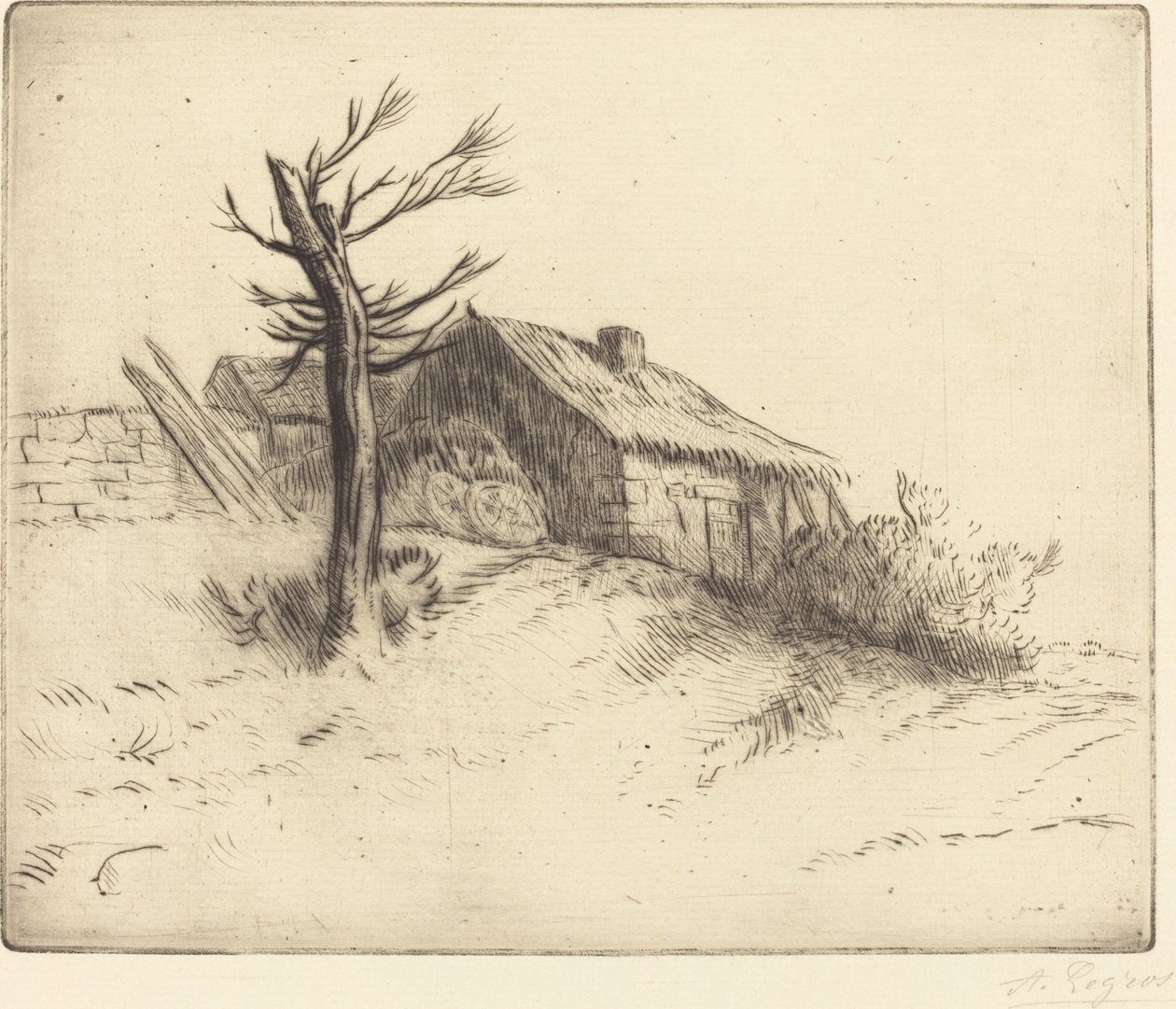 茅草屋 (Chaumiere) 作者 阿方斯·莱格罗斯（Alphonse Legros）