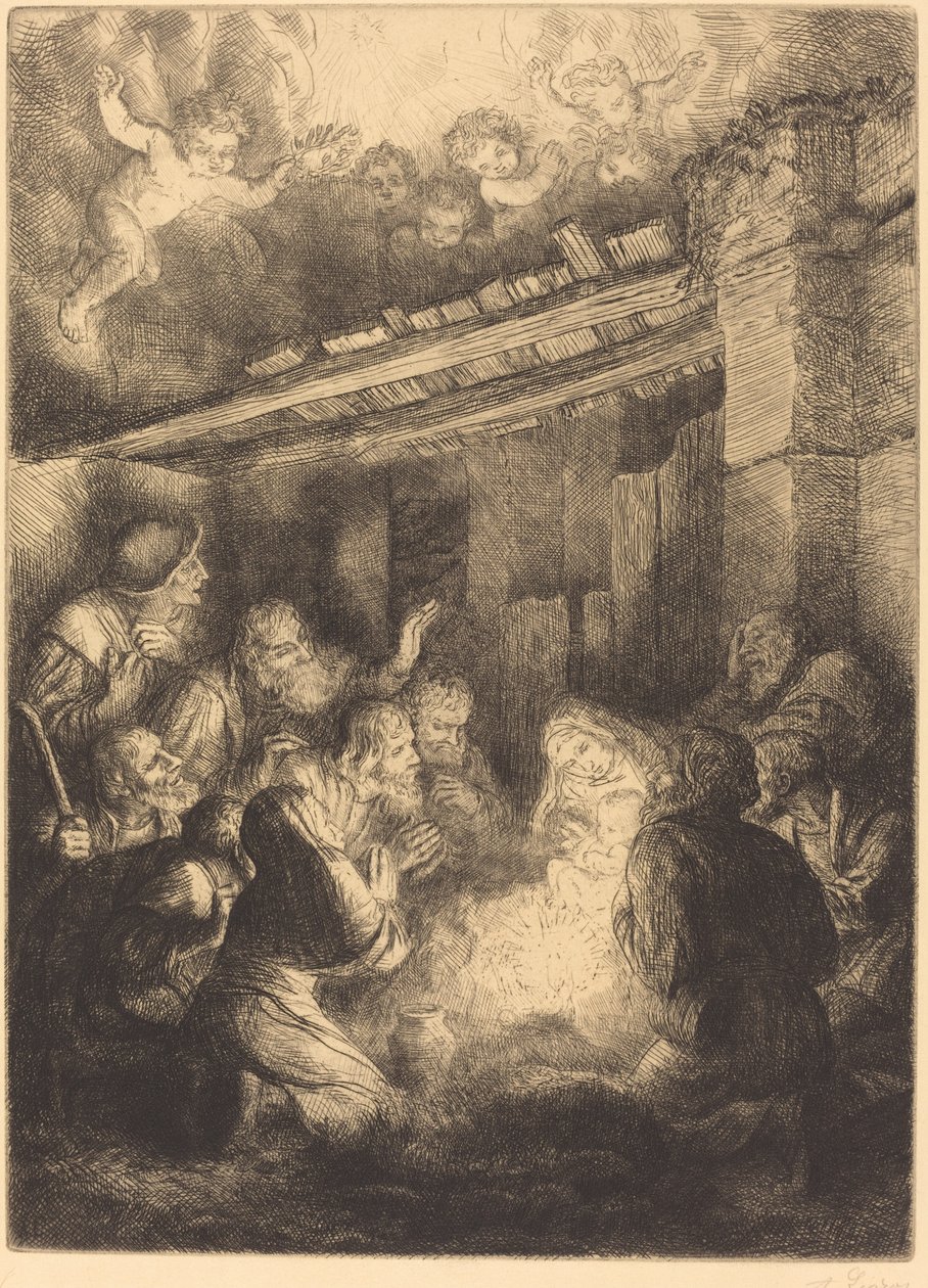 牧羊人的崇拜 作者 阿方斯·莱格罗斯（Alphonse Legros）