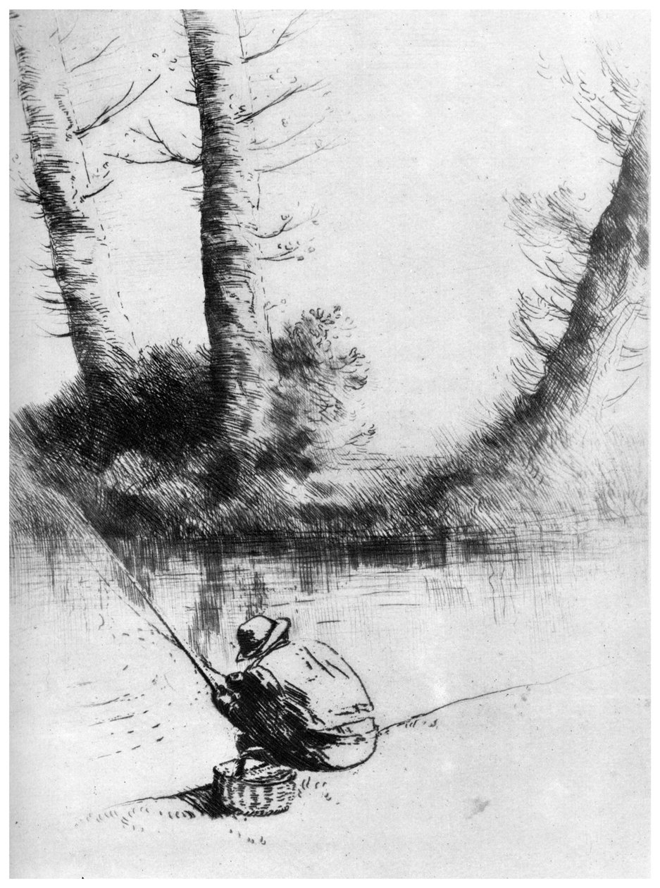 垂钓者，c1860-1910 1924 作者 阿方斯·莱格罗斯（Alphonse Legros）