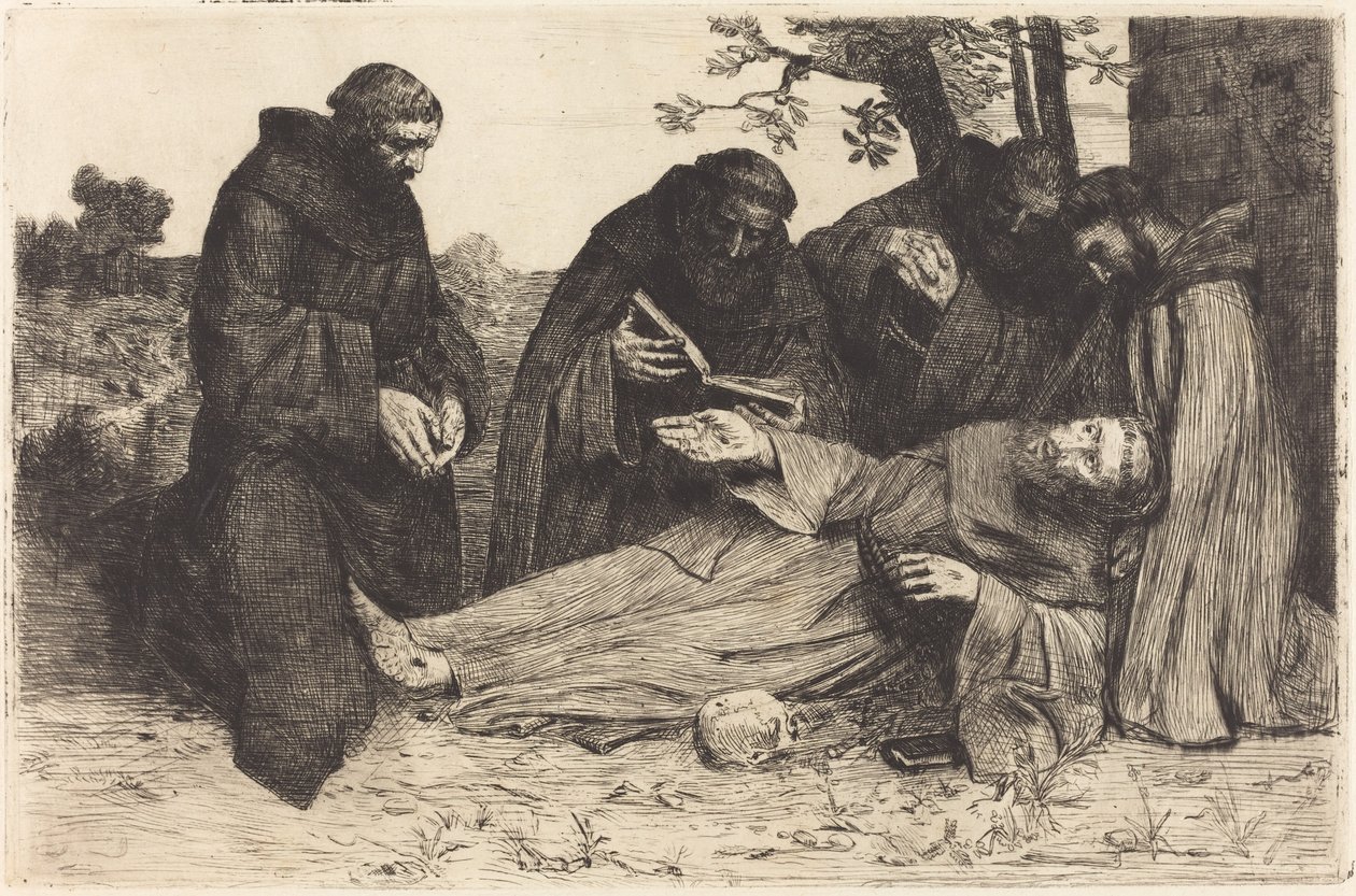 圣弗朗西斯之死 作者 阿方斯·莱格罗斯（Alphonse Legros）