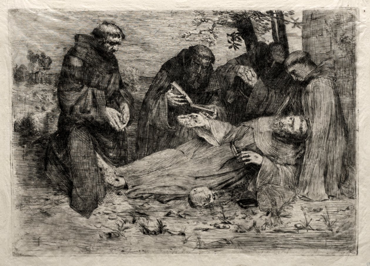 圣弗朗西斯之死 作者 阿方斯·莱格罗斯（Alphonse Legros）