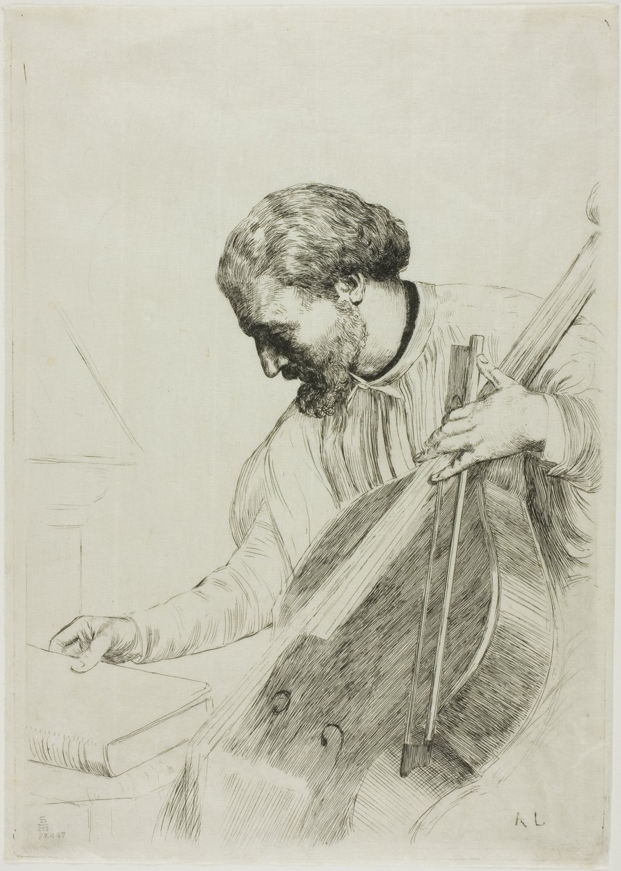 低音提琴演奏家 作者 阿方斯·莱格罗斯（Alphonse Legros）