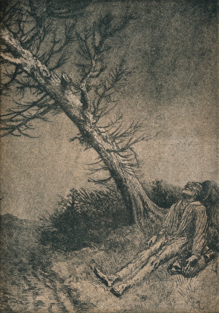 垂死的流浪者，1875年 作者 阿方斯·莱格罗斯（Alphonse Legros）