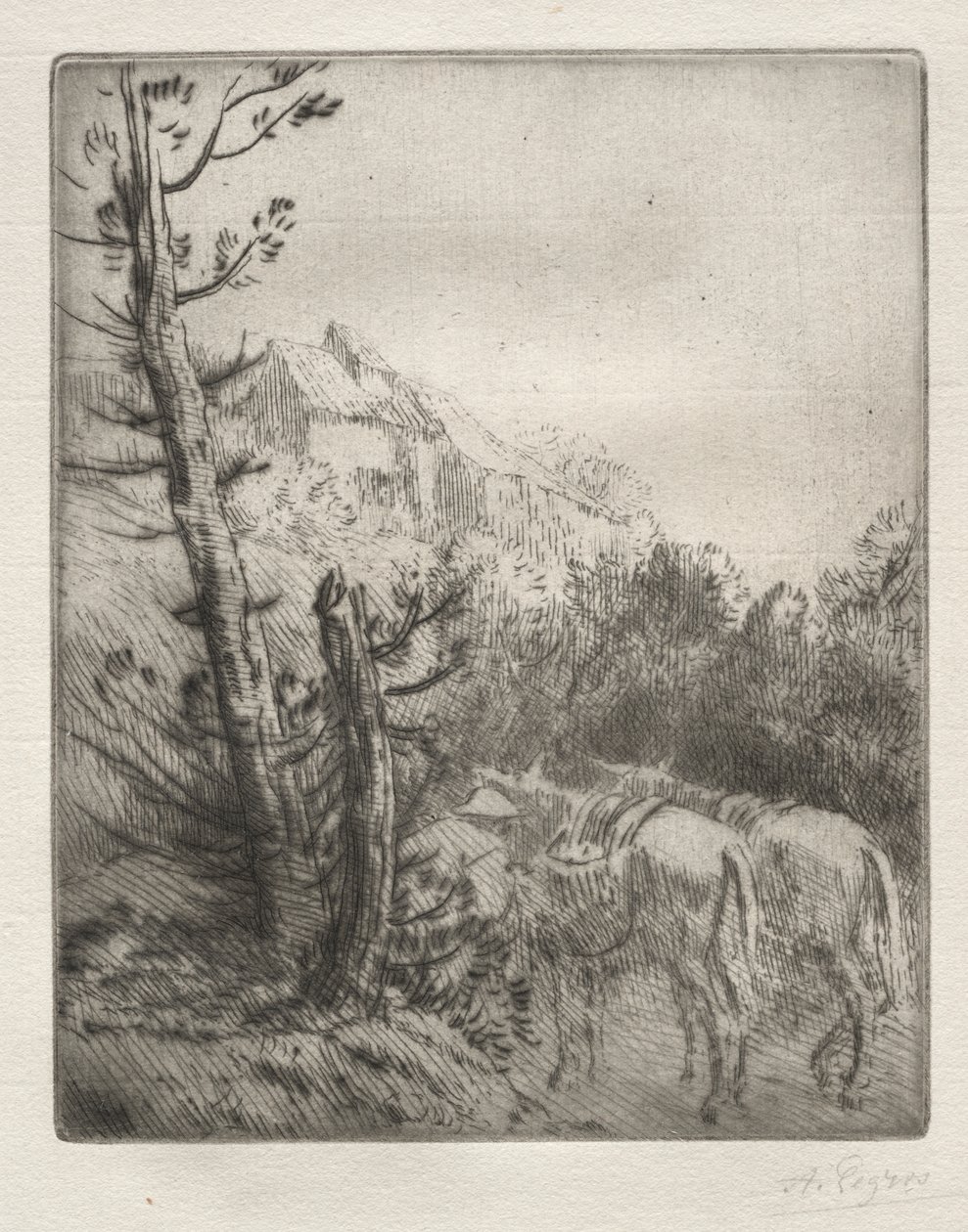 山上的农场 作者 阿方斯·莱格罗斯（Alphonse Legros）