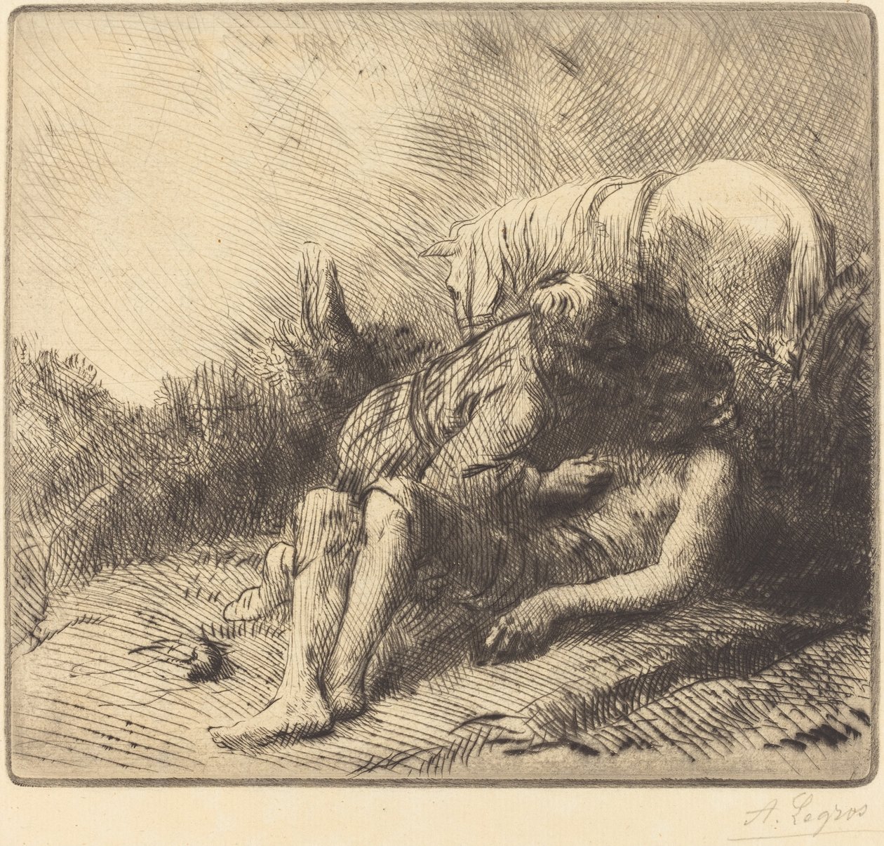 The Good Samaritan Le bon samaritain. 作者 阿方斯·莱格罗斯（Alphonse Legros）