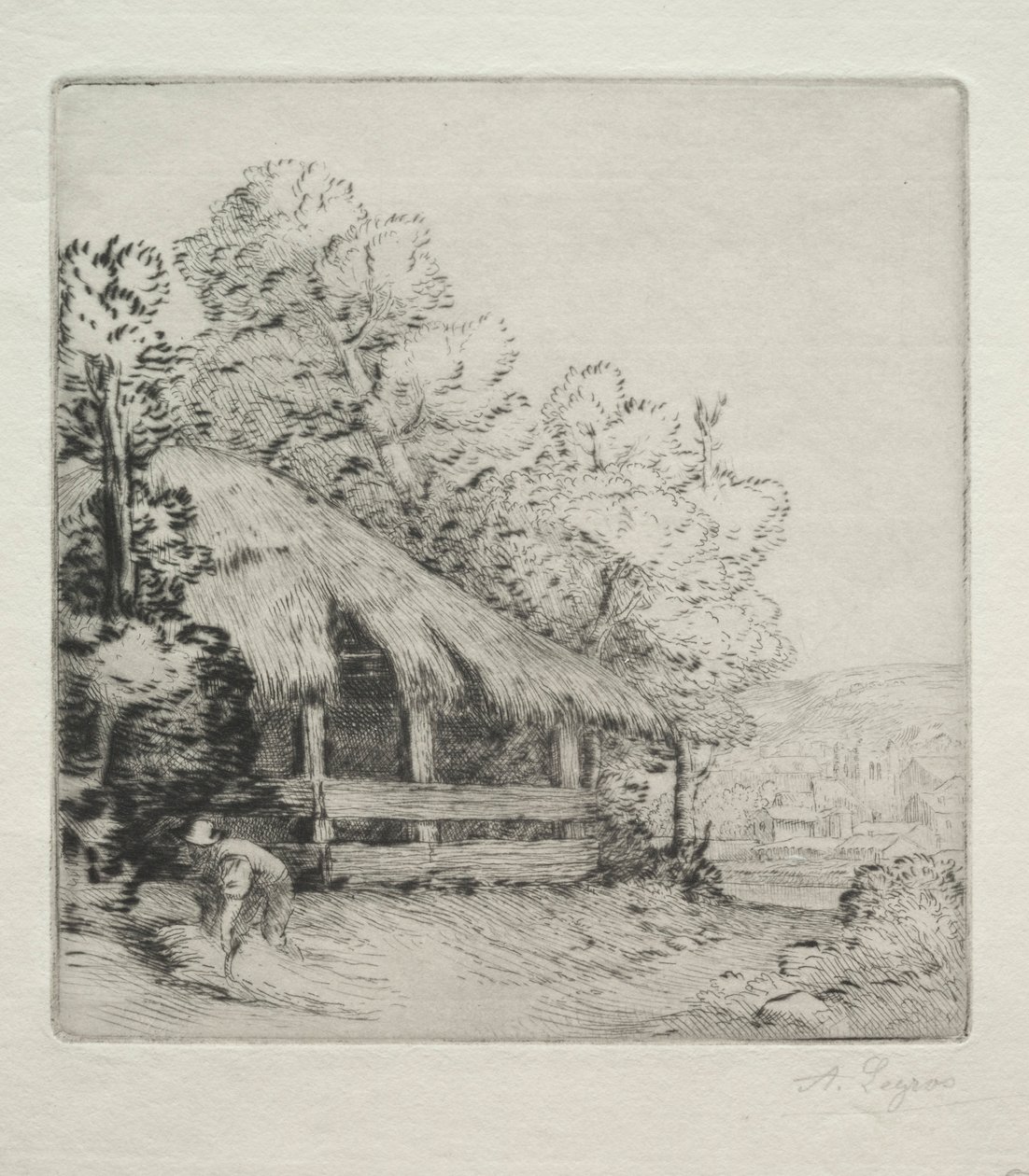 小棚屋小飞机棚。 作者 阿方斯·莱格罗斯（Alphonse Legros）