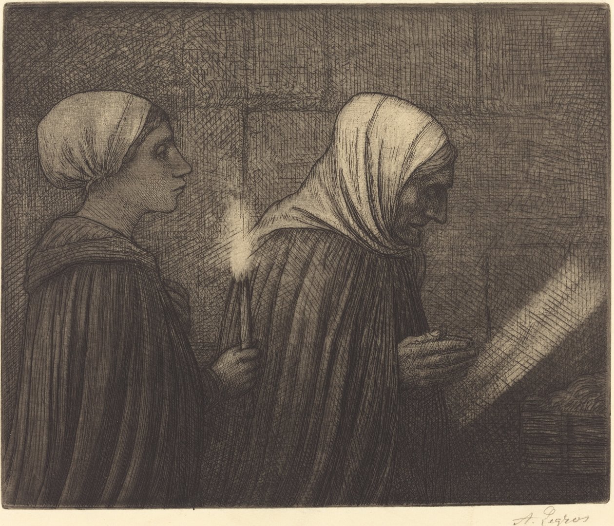 马槽 (La creche) 作者 阿方斯·莱格罗斯（Alphonse Legros）