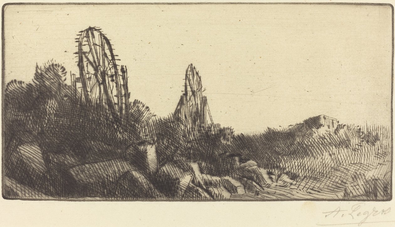 蒙特鲁日的旧赛马场(Les vielles carriers de Montrouge) 作者 阿方斯·莱格罗斯（Alphonse Legros）