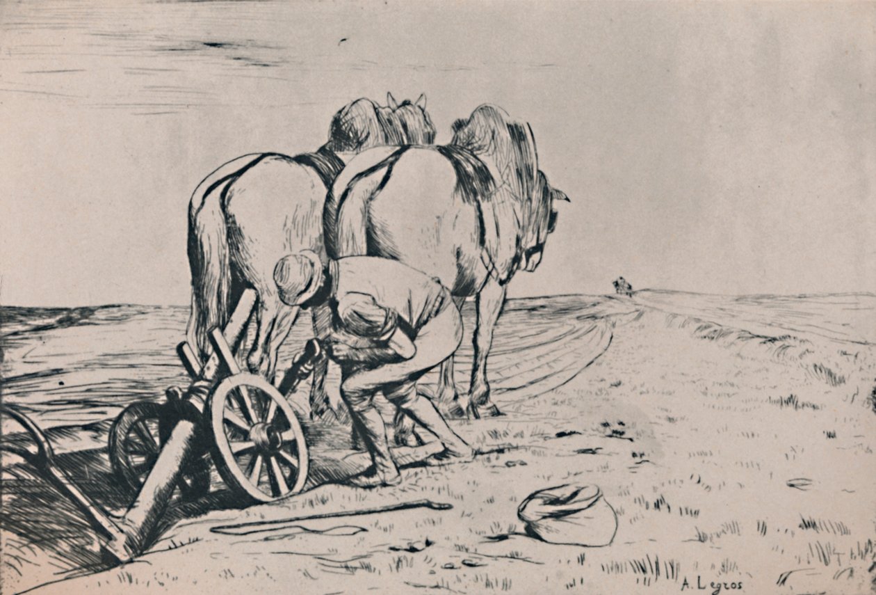 耕犁，19世纪中叶，1946年 作者 阿方斯·莱格罗斯（Alphonse Legros）