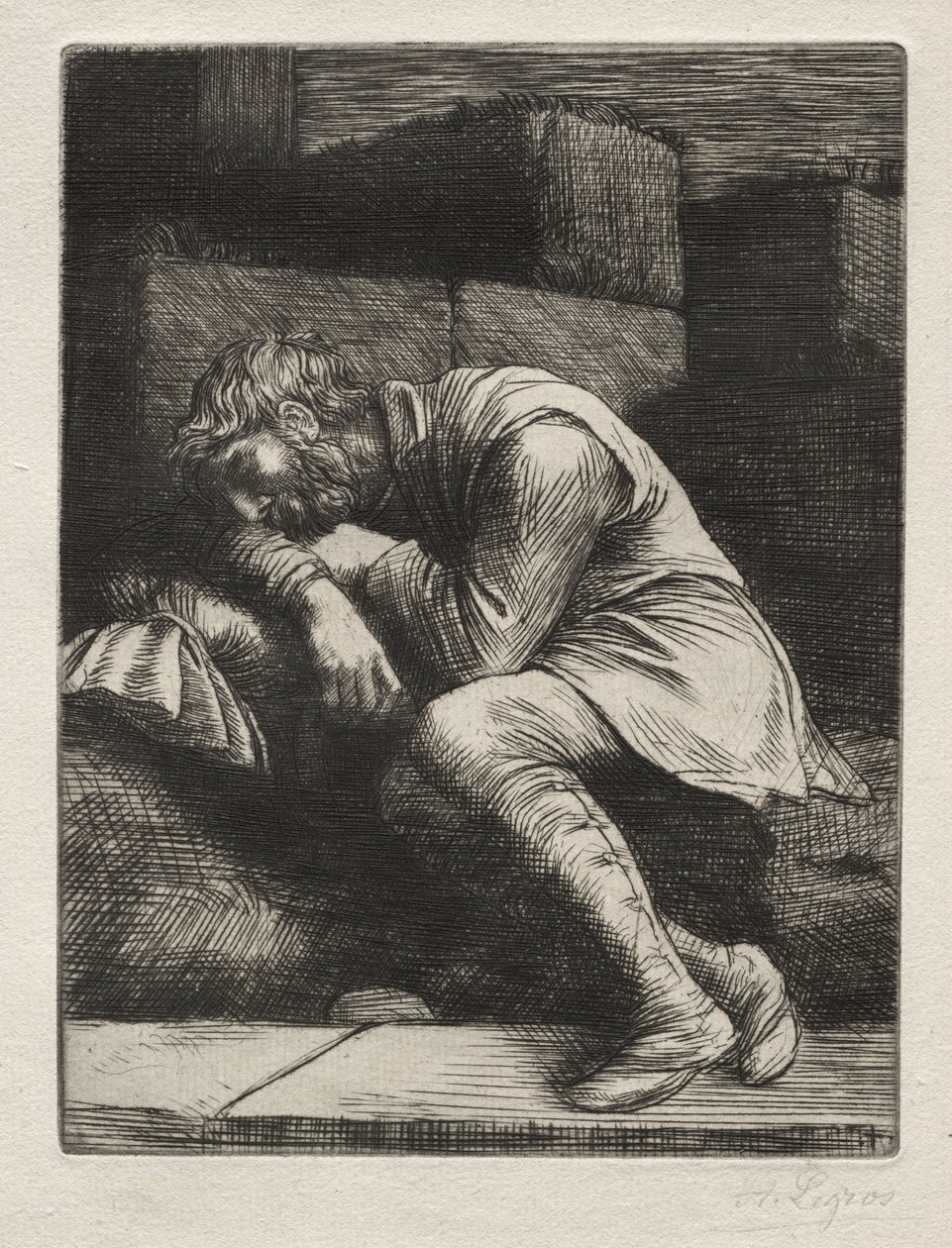 睡着的乞eg。 作者 阿方斯·莱格罗斯（Alphonse Legros）