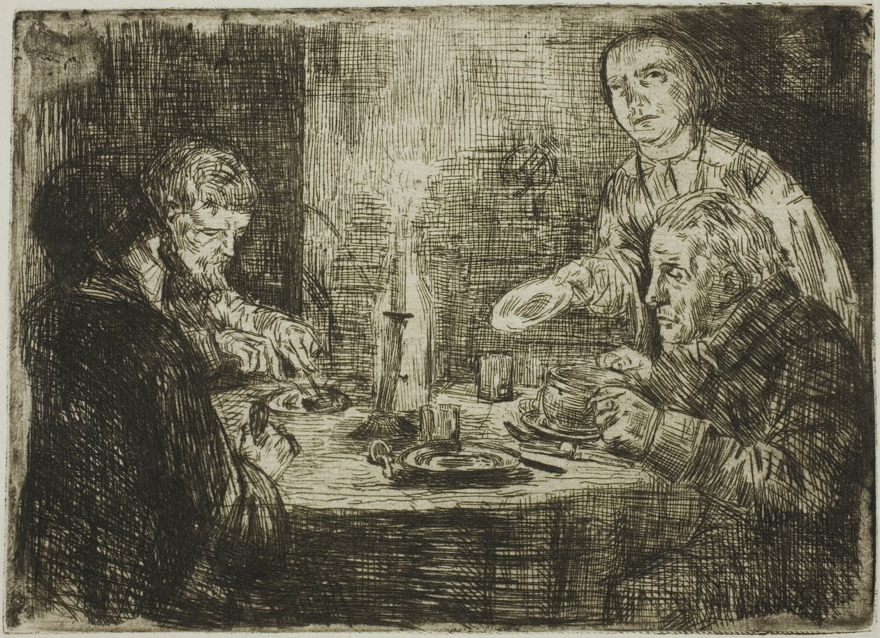 晚餐 作者 阿方斯·莱格罗斯（Alphonse Legros）