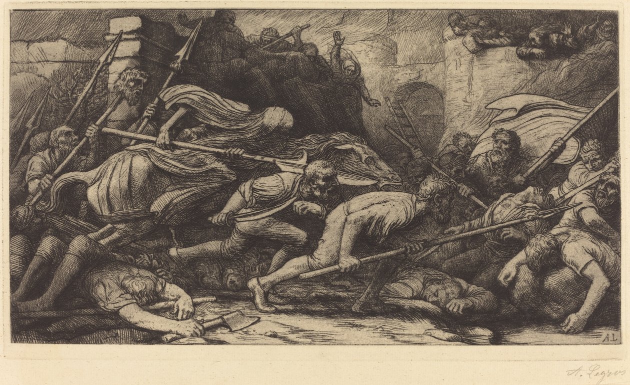 死亡的胜利：战斗 (Le triomphe de la mort: Le combat) 作者 阿方斯·莱格罗斯（Alphonse Legros）