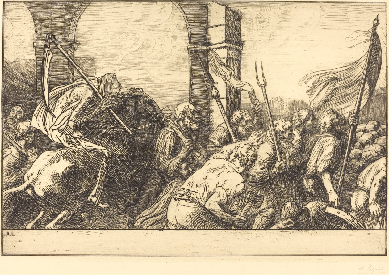 死亡的胜利：出发 (Le triomphe de la mort: Le depart) 作者 阿方斯·莱格罗斯（Alphonse Legros）