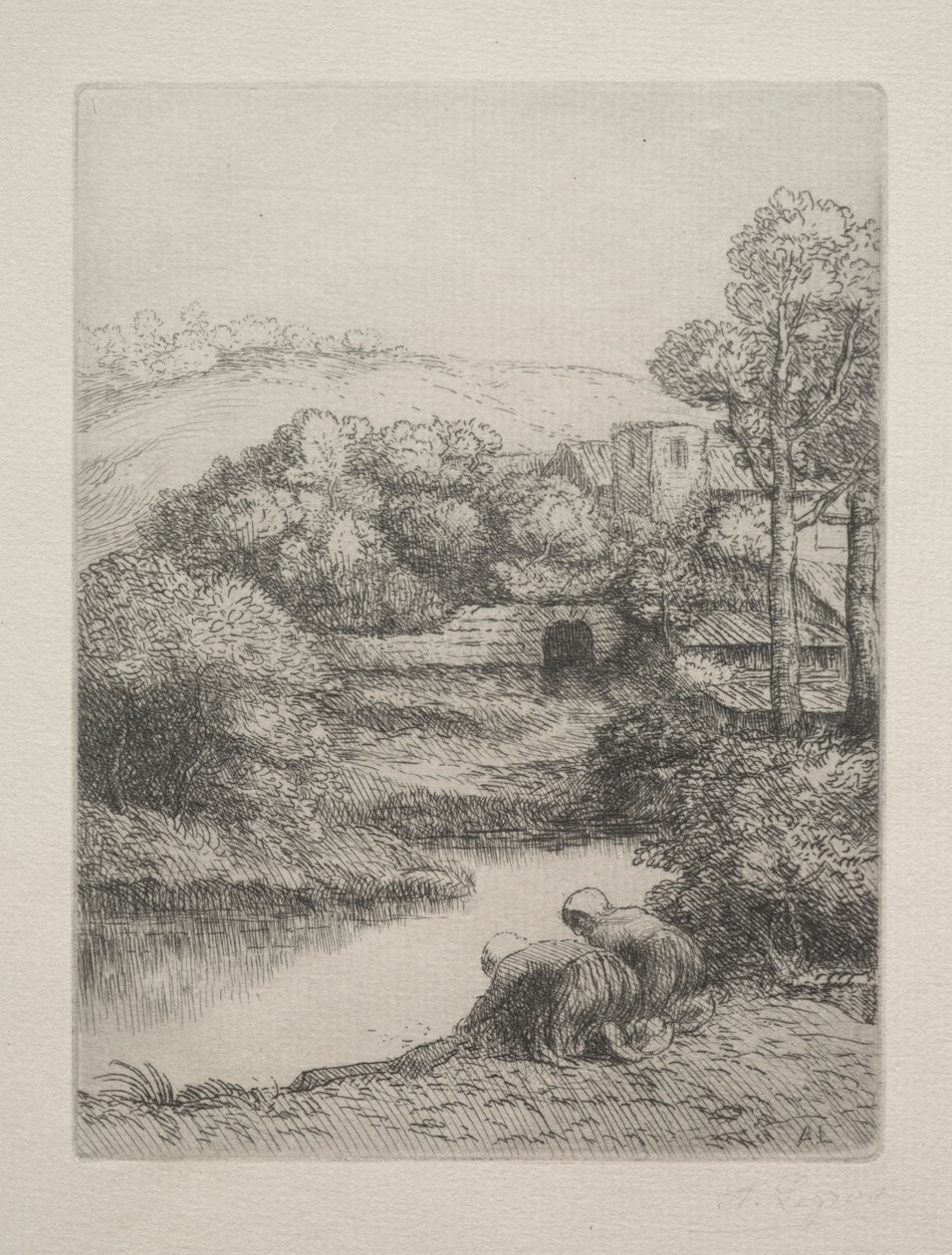 洗衣房（又名 "Les Laveuses") 作者 阿方斯·莱格罗斯（Alphonse Legros）