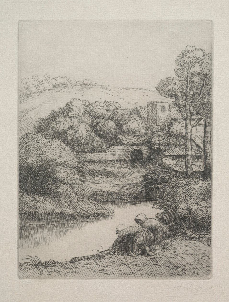 洗手间Lavoir，Dite The Washers。 作者 阿方斯·莱格罗斯（Alphonse Legros）