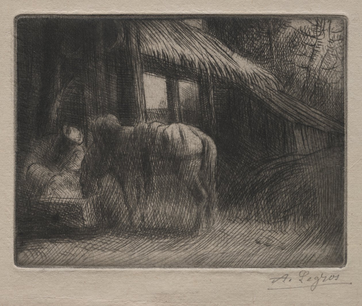 饮水处（第二盘） 作者 阿方斯·莱格罗斯（Alphonse Legros）