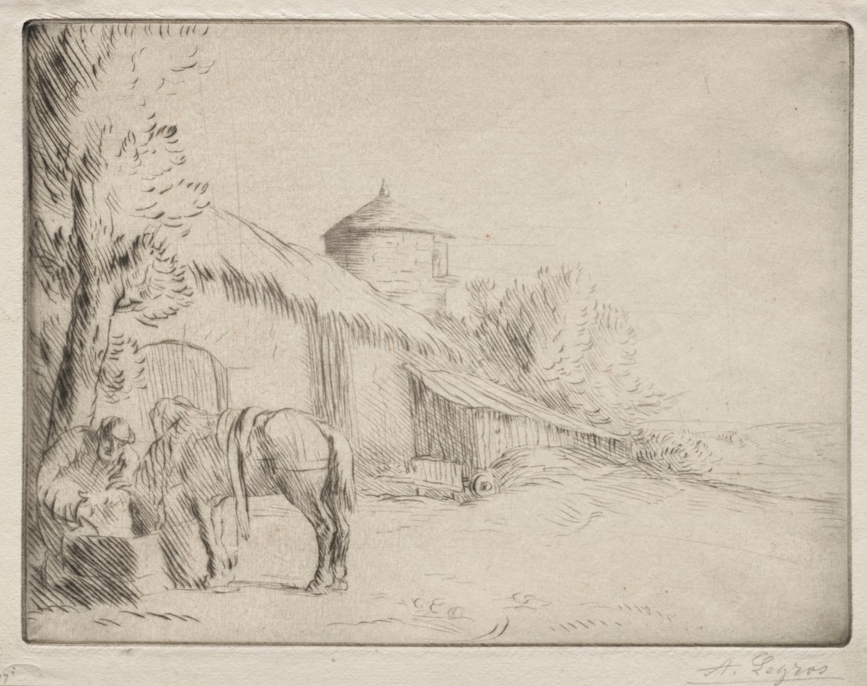 饮水处（第二盘） 作者 阿方斯·莱格罗斯（Alphonse Legros）