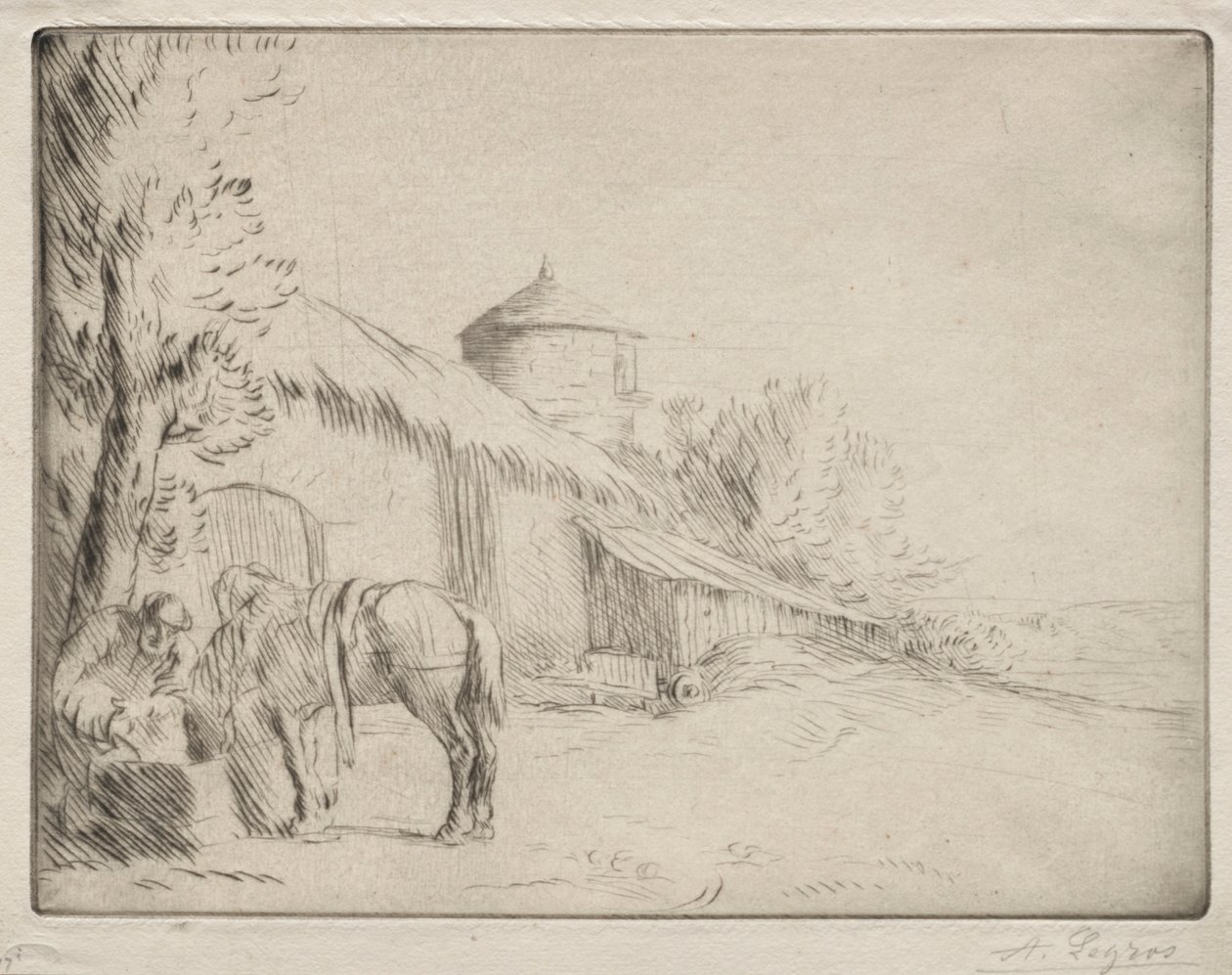 浇水处第二盘。 作者 阿方斯·莱格罗斯（Alphonse Legros）