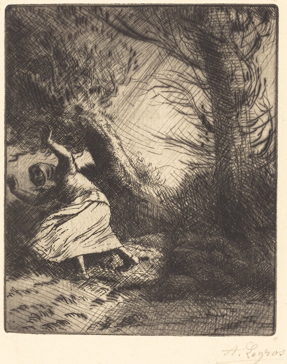 雷霆之怒。 作者 阿方斯·莱格罗斯（Alphonse Legros）