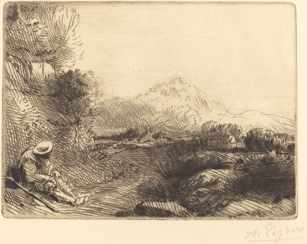 旅行者休息处 旅行者休息处（Repos du voyageur）。 作者 阿方斯·莱格罗斯（Alphonse Legros）