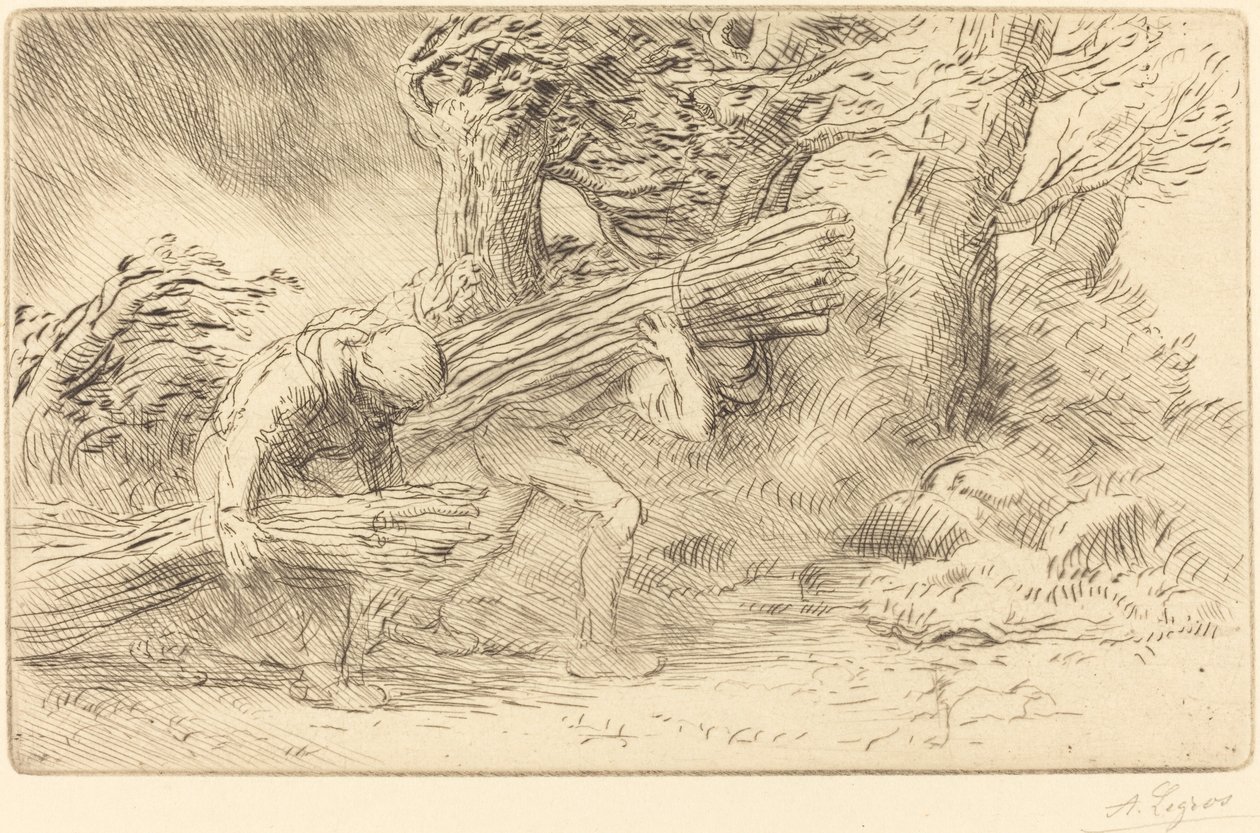 树枝采集者 Les fagottiers。 作者 阿方斯·莱格罗斯（Alphonse Legros）