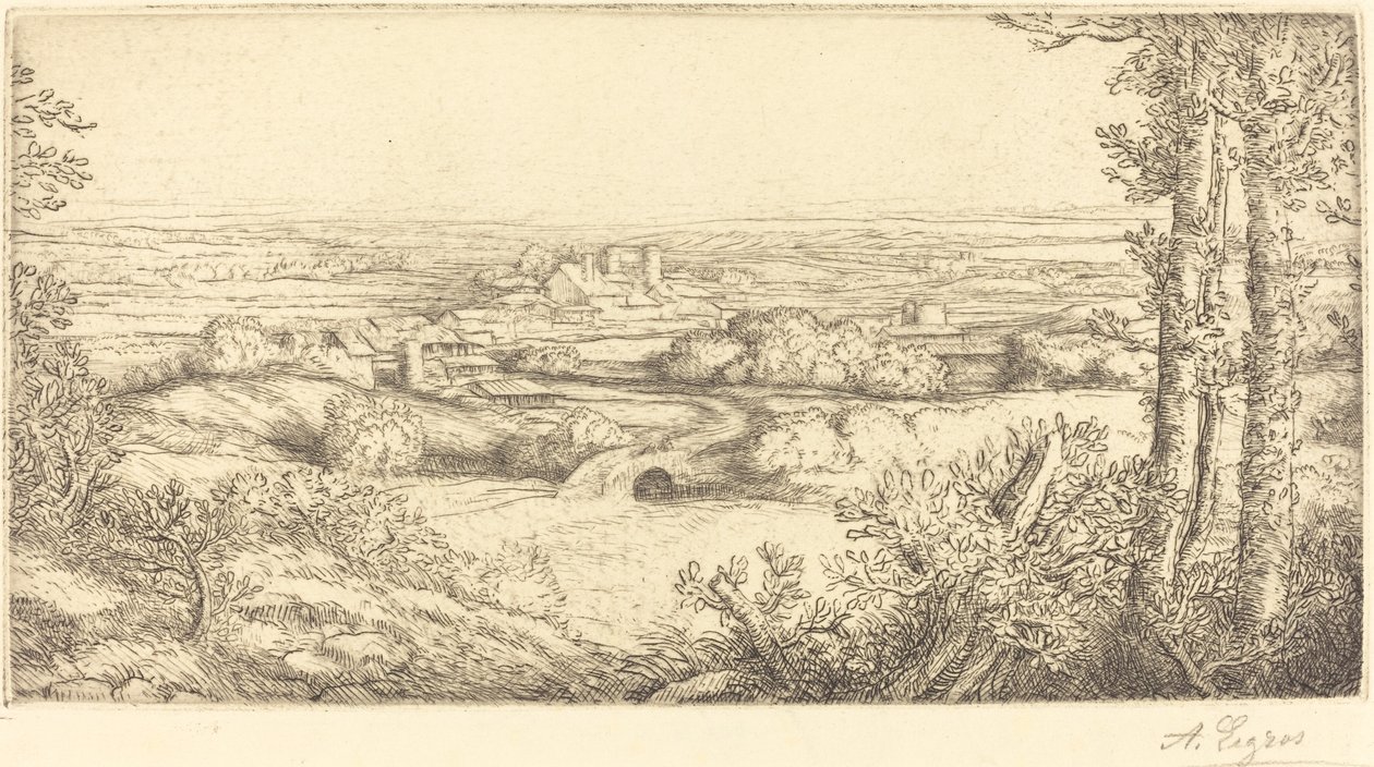 勃艮第的山谷(Une vallee en Bourgogne) 作者 阿方斯·莱格罗斯（Alphonse Legros）