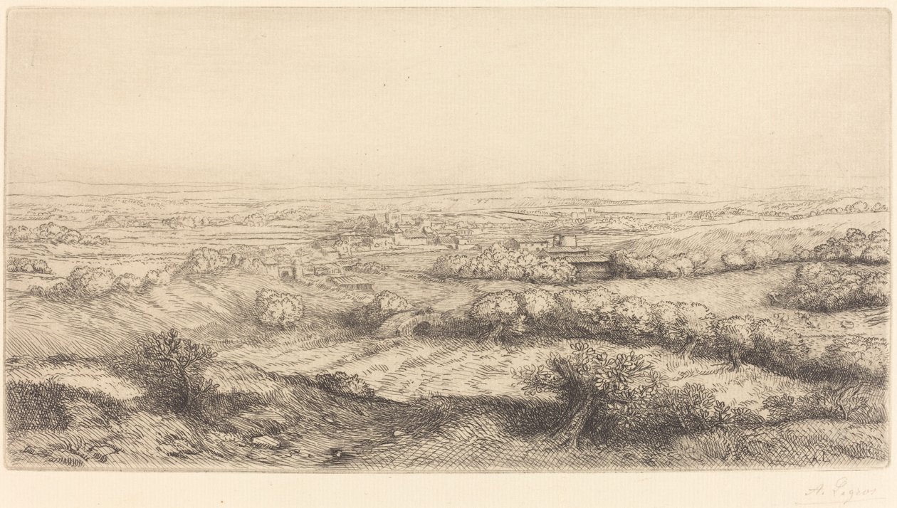 勃艮第山谷 (Une vallee en Bourgogne) 作者 阿方斯·莱格罗斯（Alphonse Legros）