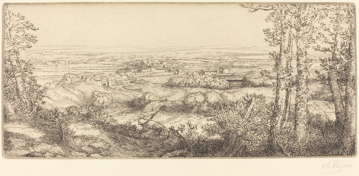 勃艮第山谷 (Une vallee en Bourgogne) 作者 阿方斯·莱格罗斯（Alphonse Legros）