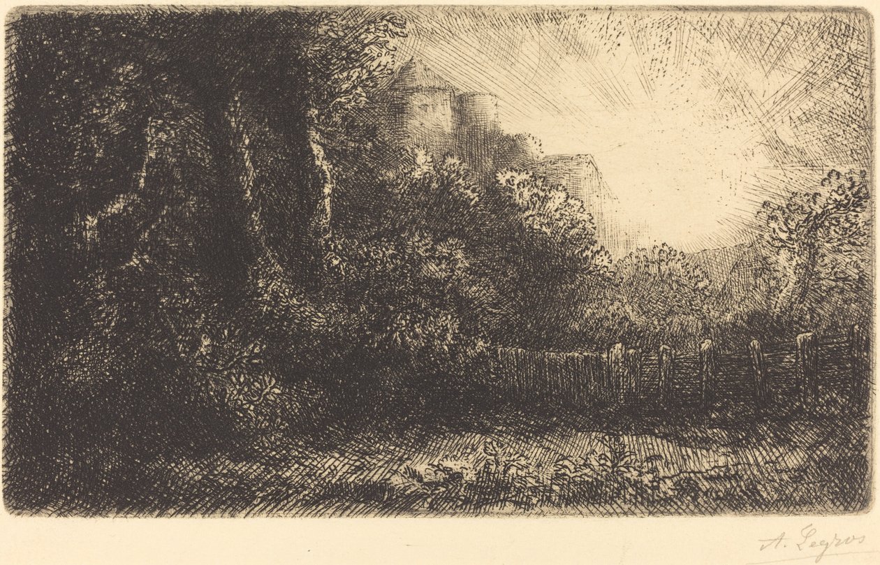 城堡景观（波莱城堡） 作者 阿方斯·莱格罗斯（Alphonse Legros）