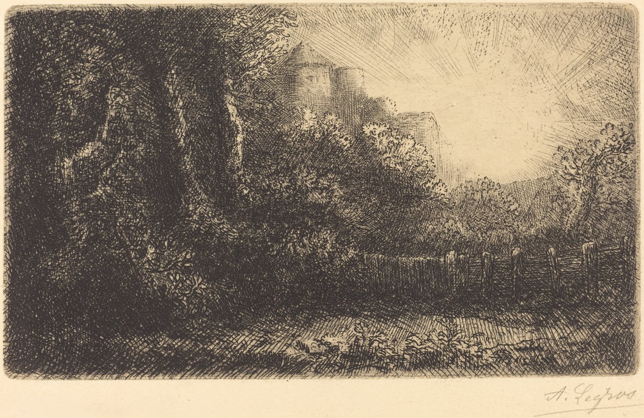 普瓦莱城堡的景色。 作者 阿方斯·莱格罗斯（Alphonse Legros）