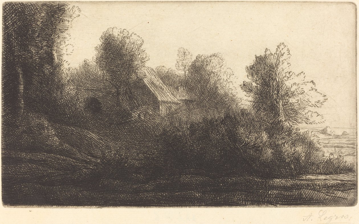 农场的景色，第2板块La ferme de Bienheureux。 作者 阿方斯·莱格罗斯（Alphonse Legros）