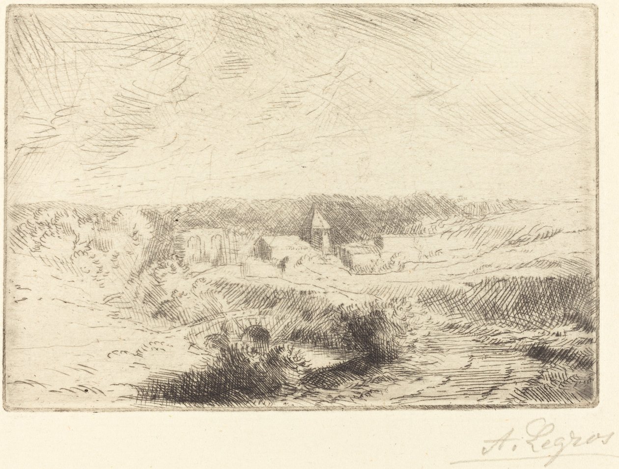 布洛涅附近的维米勒村 (Village de Wimille, pres Boulogne) 作者 阿方斯·莱格罗斯（Alphonse Legros）