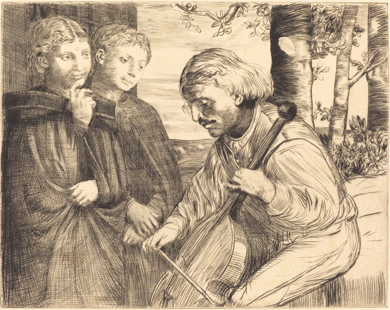 小提琴演奏家《提琴手》。 作者 阿方斯·莱格罗斯（Alphonse Legros）
