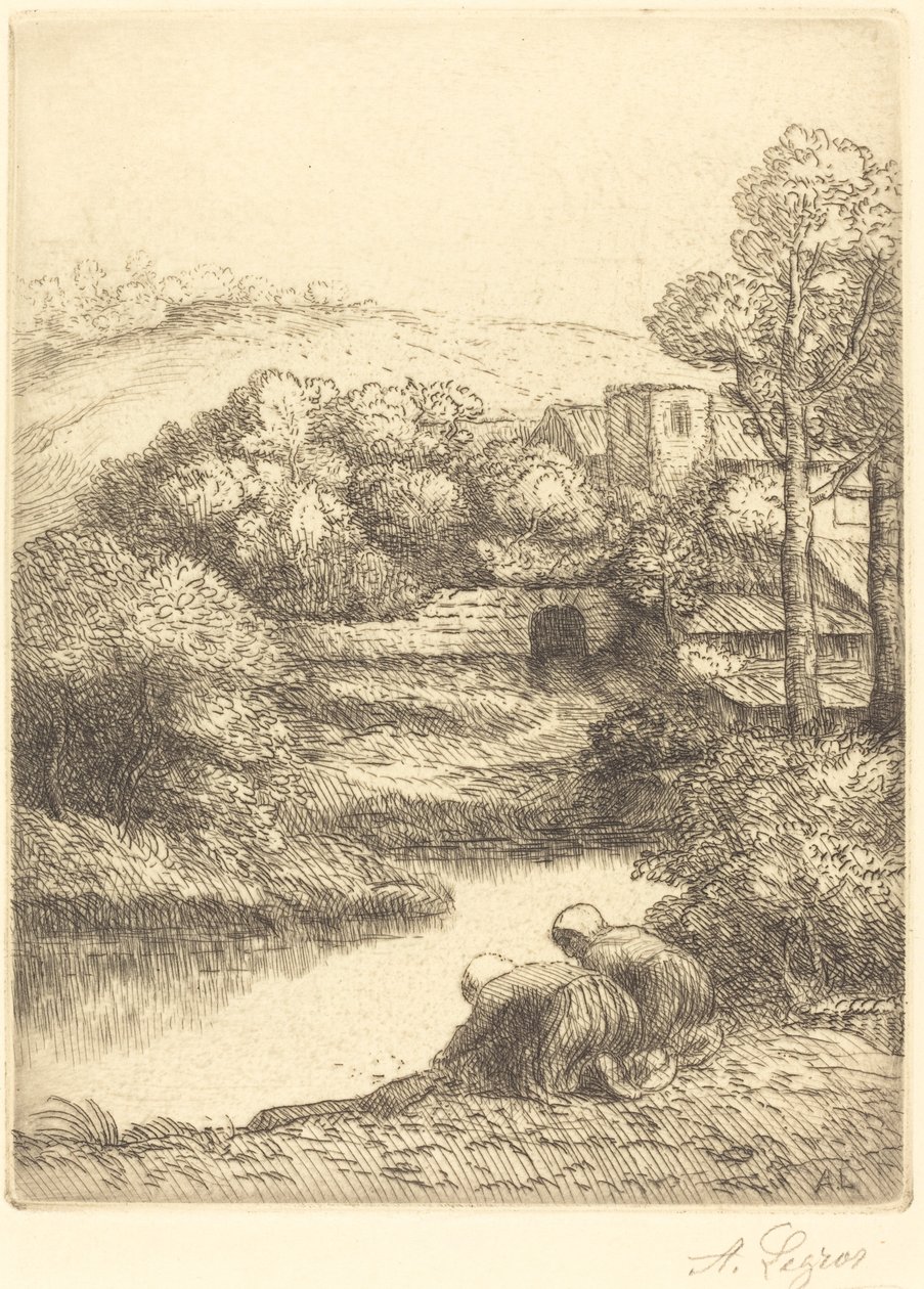 洗衣房，名为 "洗衣女工"（Le lavoir, dite "Les Laveuses") 作者 阿方斯·莱格罗斯（Alphonse Legros）