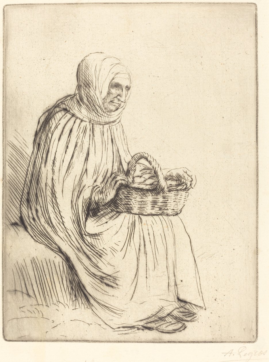 市场的女人 (Femme du marche) 作者 阿方斯·莱格罗斯（Alphonse Legros）