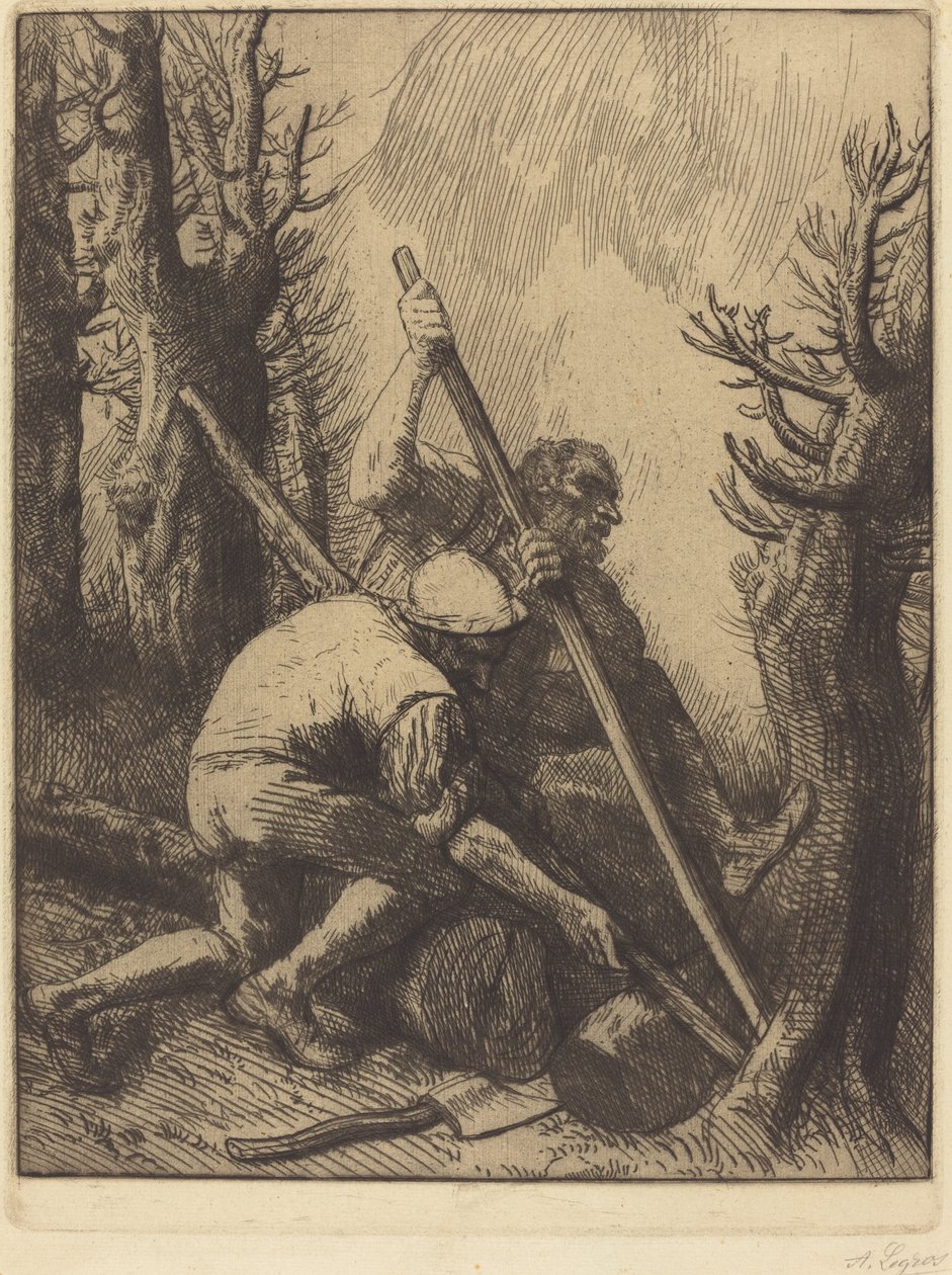 Woodcutters, 3rd plate Les bucherons. 作者 阿方斯·莱格罗斯（Alphonse Legros）