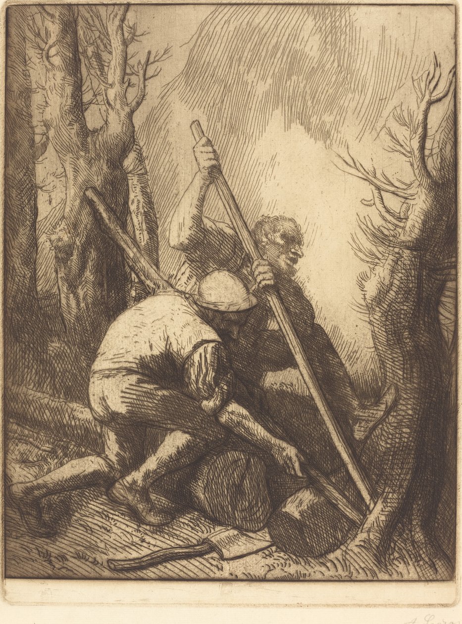 Woodcutters, 3rd plate Les bucherons. 作者 阿方斯·莱格罗斯（Alphonse Legros）