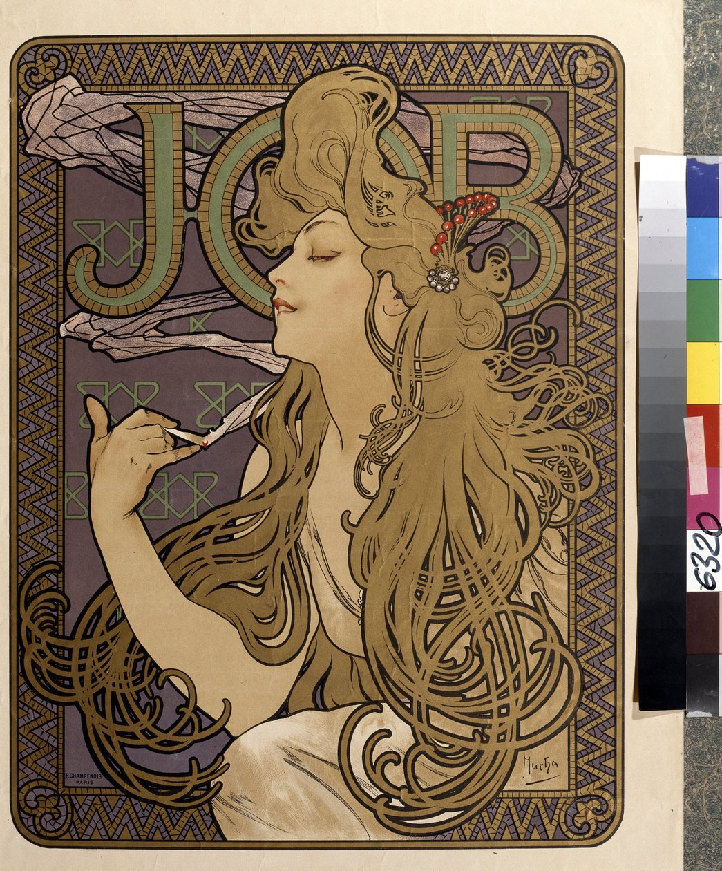 工作 "纸巾的广告海报。阿方斯-玛利亚-穆查（Alphonse Marie Mucha）的作品 作者 阿尔方斯·玛丽·穆夏