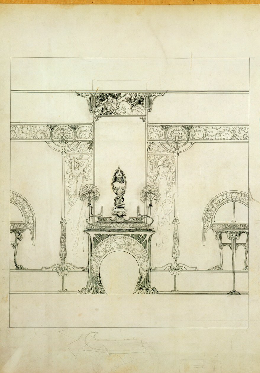 为珠宝商 Fouquet 的精品店设计... 作者 阿尔方斯·玛丽·穆夏
