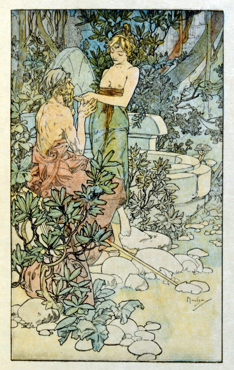 Alphonse Mucha的插图来自法国作家Anatole France的作品《Clio》。1900.穆夏(1860 1939)。是捷克新艺术派画家。 作者 阿方斯·慕夏