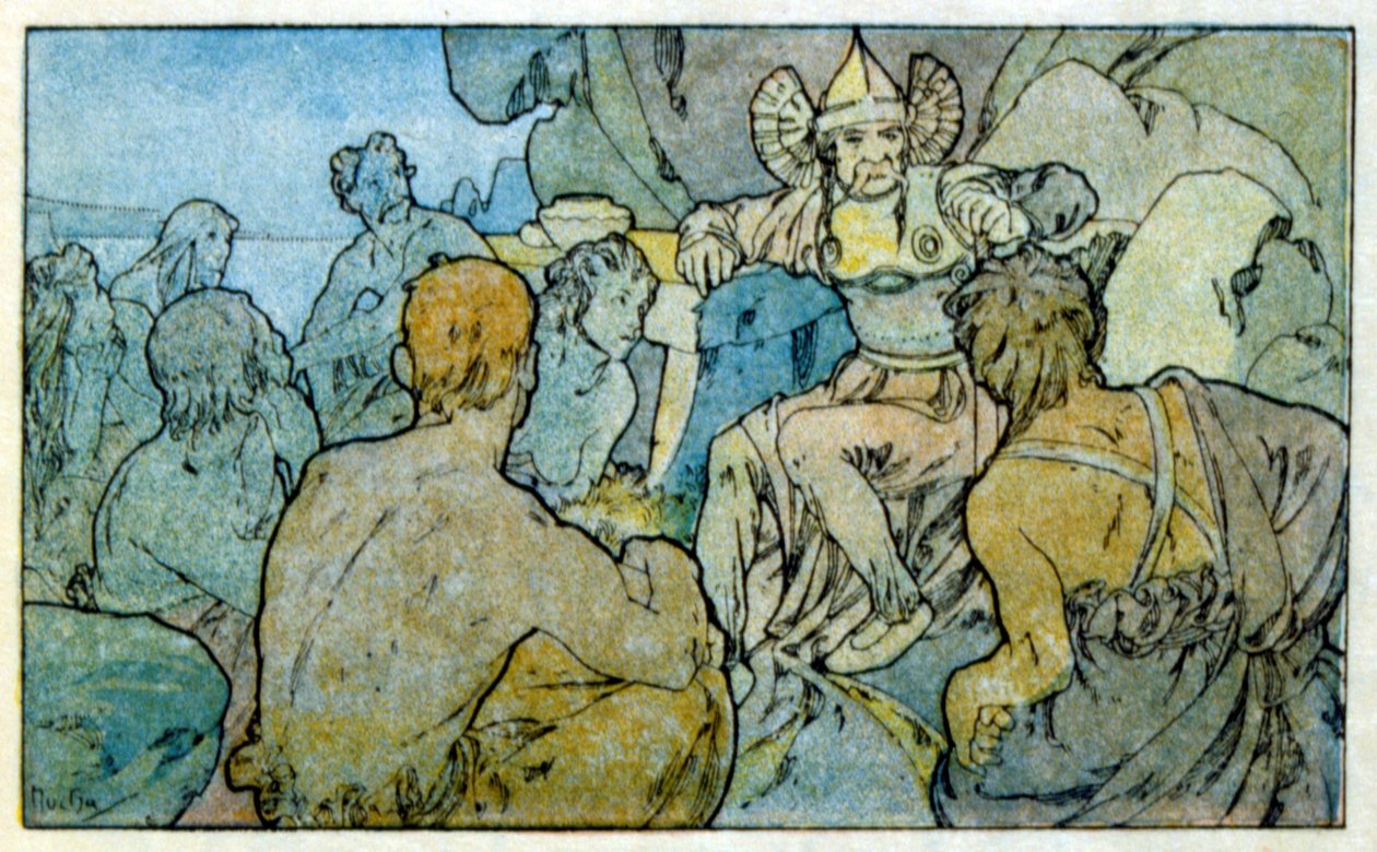 Alphonse Mucha的插图来自法国作家Anatole France的作品《Clio》。1900.穆夏(1860 1939)。是捷克新艺术派画家。 作者 阿方斯·慕夏
