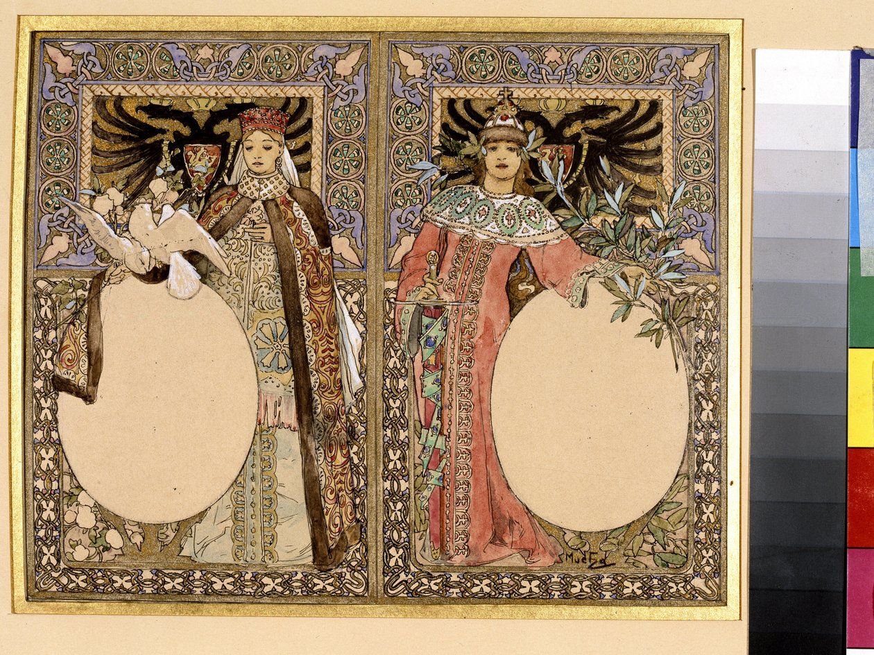 书籍插图（童话或传说）。阿方斯-玛利亚-穆夏（Alphonse Marie Mucha）的作品 作者 阿尔方斯·玛丽·穆夏