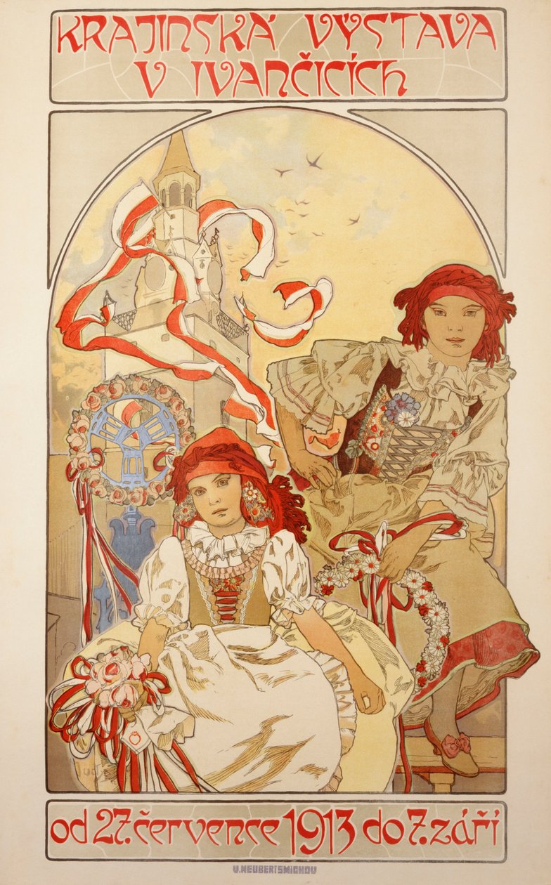 克拉金斯卡·维斯塔夫（Krajinska Vystav）在伊万契奇（Ivancicich），1913年 作者 阿方斯·慕夏