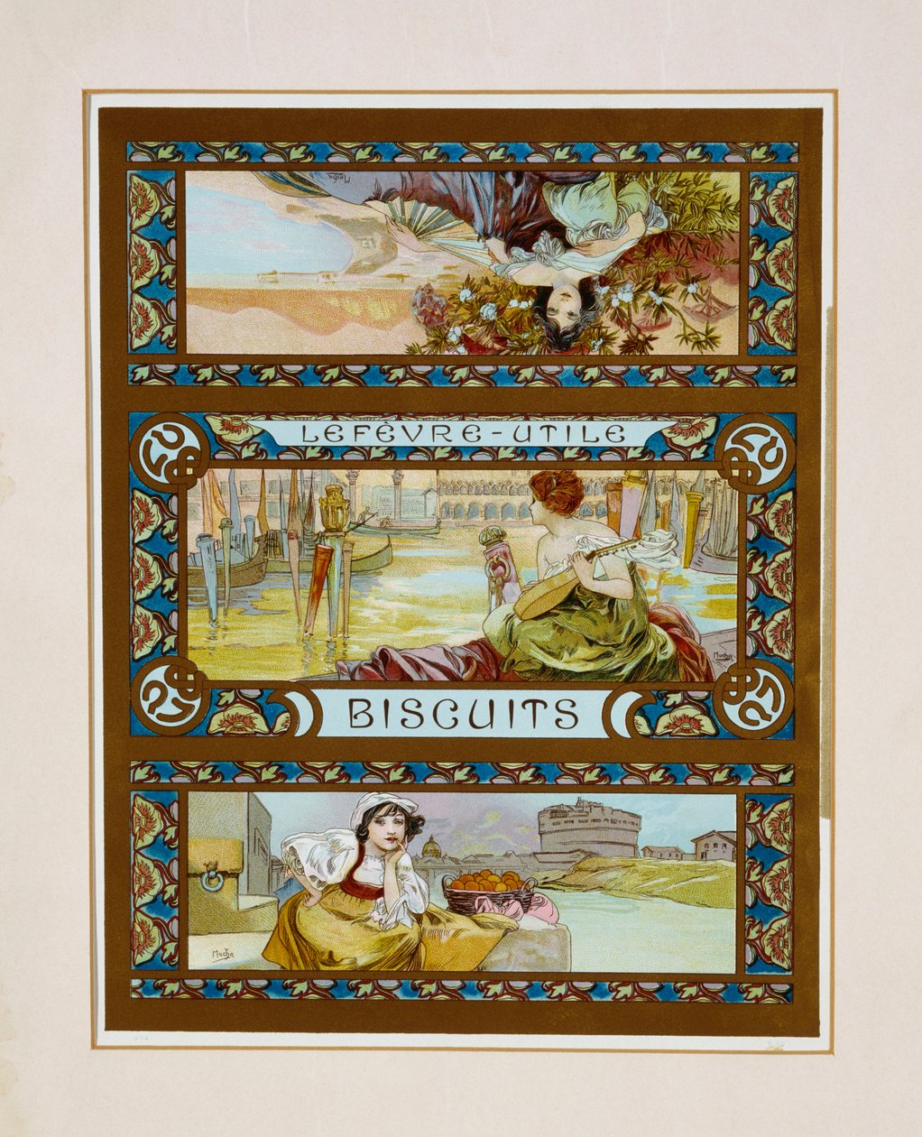 Lefevre-Utile，饼干，约1910年 作者 阿方斯·慕夏