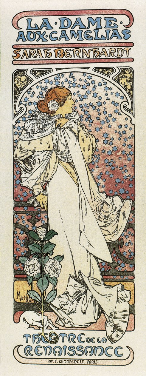 The Lady of the Camellias (La dame aux camelias). 1896 (lithograph) 作者 阿方斯·慕夏