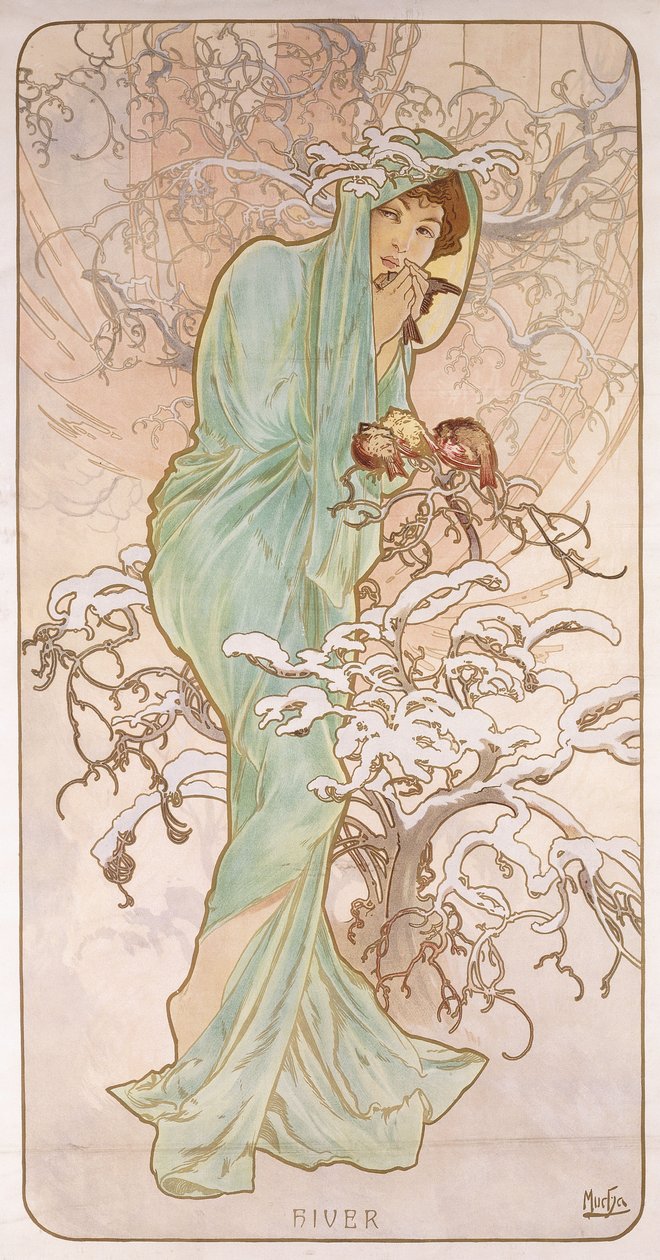 冬天冬天，约1896年 作者 阿方斯·慕夏