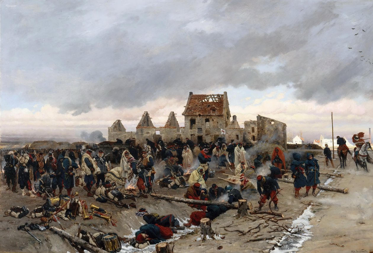 Le Bourget的Bivouac 作者 阿方斯·玛丽·德·诺伊维尔