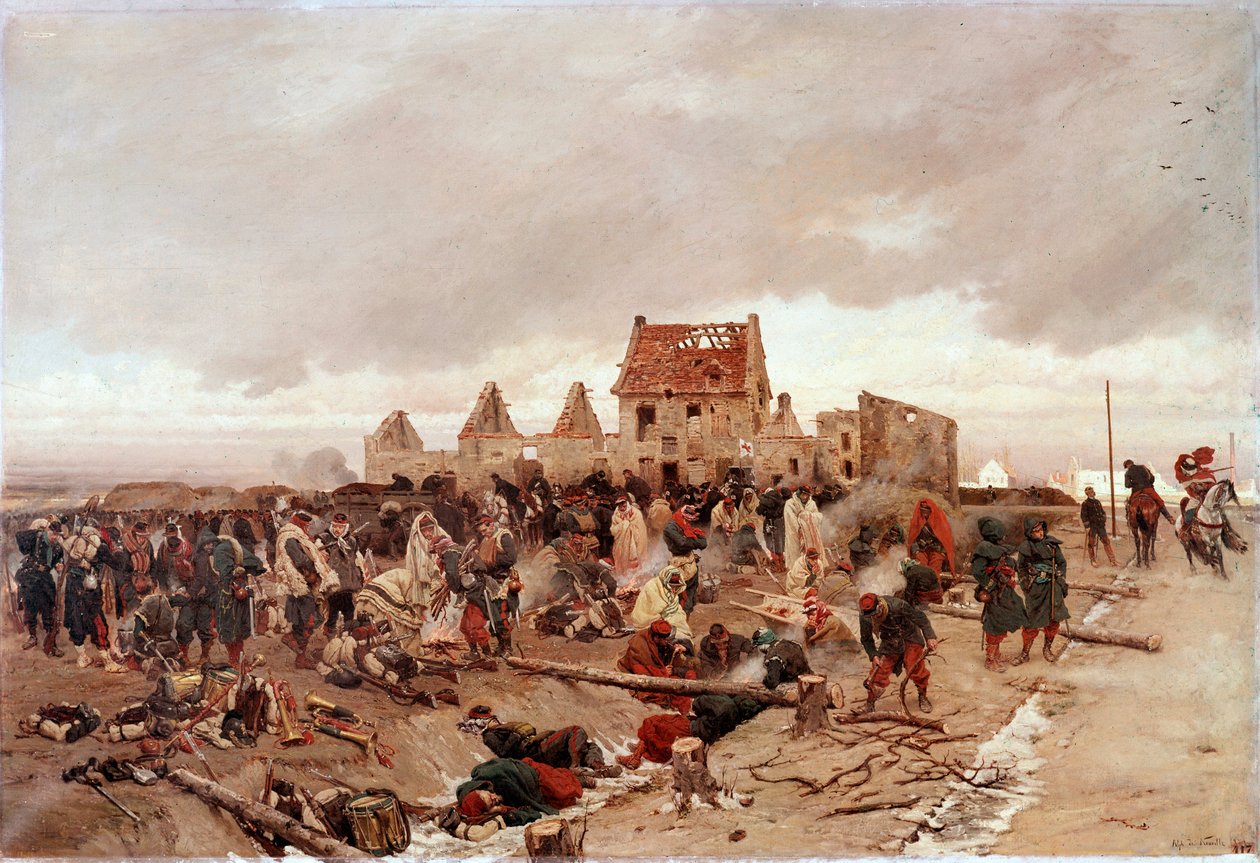 普法战争（1870 年）：围攻巴黎（绘画 作者 阿方斯·玛丽·德·诺伊维尔