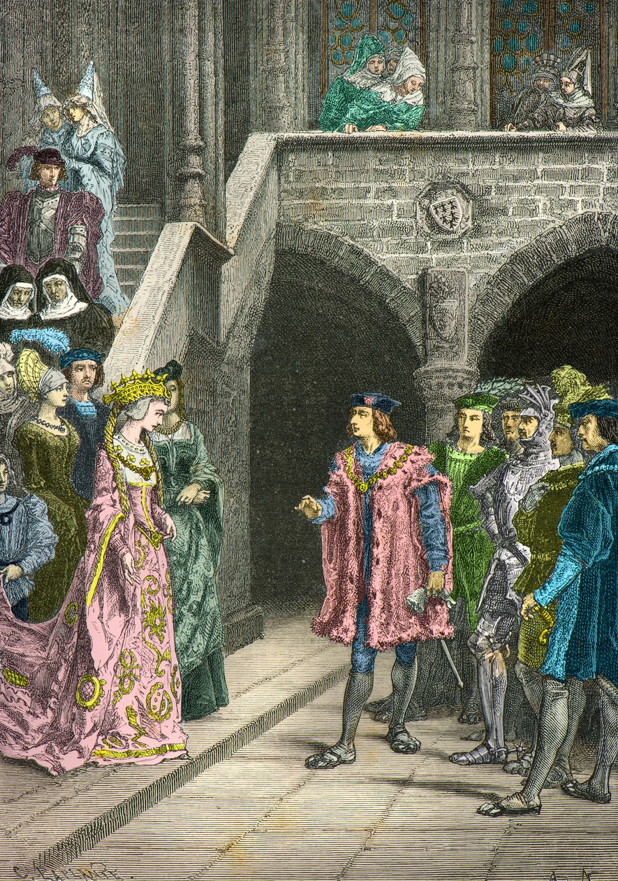 安妮-德-布列塔尼和查理 8 的访谈（雕刻） 作者 阿方斯·玛丽·德·诺伊维尔