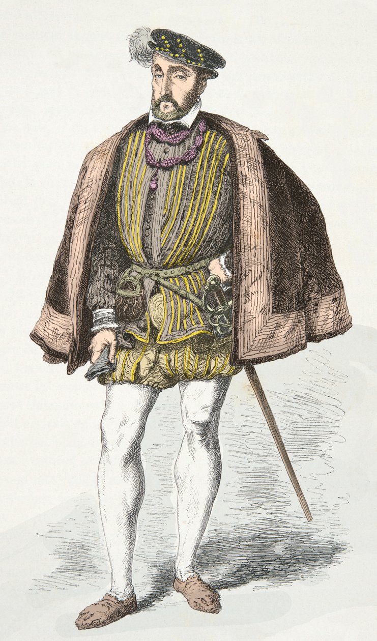 亨利二世国王肖像（雕刻） 作者 阿方斯·玛丽·德·诺伊维尔